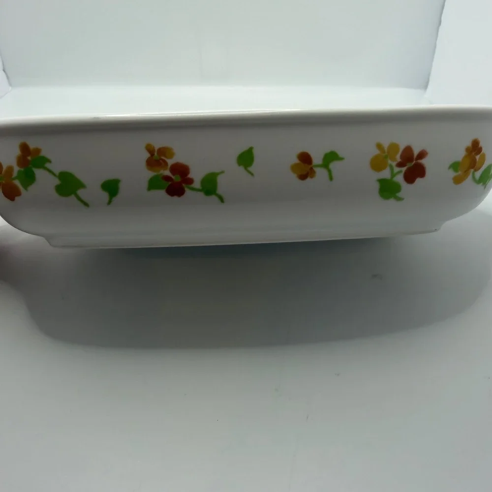 Noritake Progression Happy Days 9069 Casserole Dish Vintage Floral‎ Baking Pan
